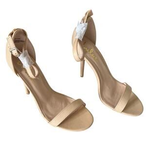 Lulus Elsie Ankle Strap Heel Vanilla Nude Size 9 NWOB